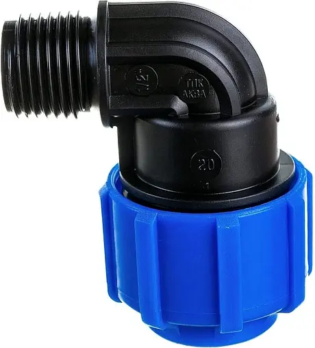Уголок компрессионный переходной 20мм x ½&quot;н ТПК-Аква 50012012
