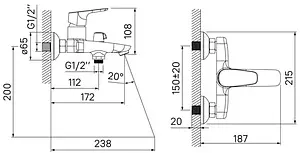 Смеситель для ванны IDDIS Zodiac хром ZODSB02i02, 2
