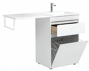 Тумба-умывальник напольная над стиральной машиной Aquanet Токио 120 R белый 00239290+00235500, 4