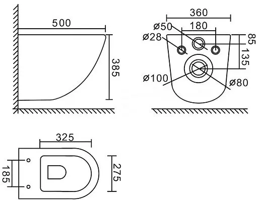 Комплект 5 в 1 BelBagno Amanda BB051CHR/BB051SC/BB002-80/BB014-SR-BIANCO с кнопкой белый глянцевый