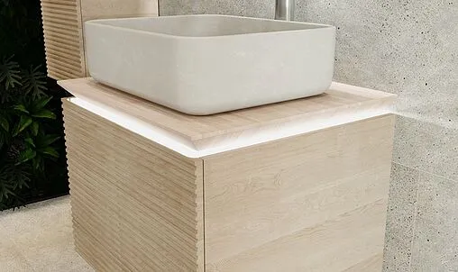 Тумба под умывальник подвесная Jorno Karat 60 бук светлый Kar.01.60/P/BuL