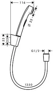 Гигиенический душ с держателем Hansgrohe полированное золото 32129990, 2