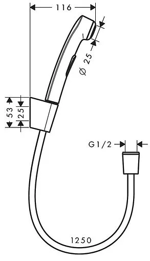Гигиенический душ с держателем Hansgrohe полированное золото 32129990