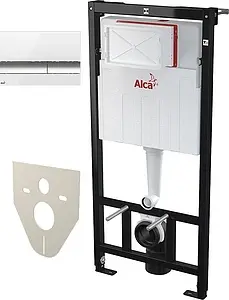 Инсталляция для подвесного унитаза Set 4 в 1 AlcaPlast Sadromodul AM101/1120+М1720-1-001 кнопки/хром глянцевый, панель/белый глянцевый Инсталляция для подвесного унитаза Set 4 в 1 AlcaPlast Sadromodul AM101/1120+М1720-1-001 кнопки/хром глянцевый, панель/белый глянцевый, 1