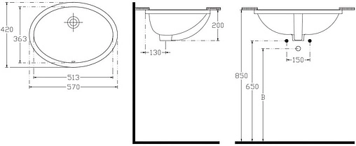 Раковина ISVEA Soluzione 57 белый 10AC77057SV
