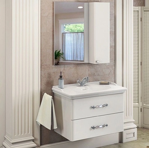 Шкаф-зеркало Comforty Неаполь 80 белый 00004147561CF