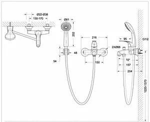 Смеситель для ванны Bravat Fit хром F6135188CP-B-RUS, 2