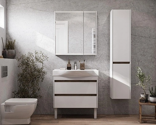 Тумба под умывальник Aquaton Нортон 80 белый глянец 1A248901NT010