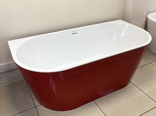Ванна акриловая Abber 170x80 белый/панель Red AB9216-1.7R