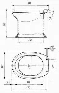 Унитаз дачный Оскольская керамика Дачный белый 46901100002 Унитаз дачный Оскольская керамика Дачный белый 46901100002, 2