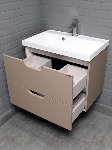 Тумба-умывальник подвесная Домино Dune 70 латте DD2508T+4627173210171