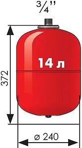 Расширительный бак Джилекс 14 В 5 бар 7814 Расширительный бак Джилекс 14 В 5 бар 7814, 2