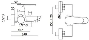 Смеситель для ванны Paffoni Green хром GR022CR Смеситель для ванны Paffoni Green хром GR022CR, 2