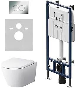 Комплект 6 в 1 Am.Pm Sense FlashClean IS100151.741701 с кнопкой хром глянцевый Комплект 6 в 1 Am.Pm Sense FlashClean IS100151.741701 с кнопкой хром глянцевый, 3