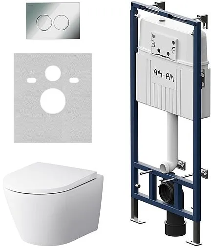 Комплект 6 в 1 Am.Pm Sense FlashClean IS100151.741701 с кнопкой хром глянцевый