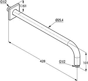 Держатель верхнего душа на стену Kludi A-QA хром 6653405-00 Держатель верхнего душа на стену Kludi A-QA хром 6653405-00, 2