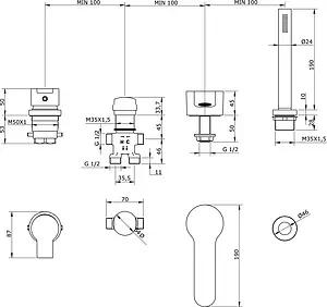 Смеситель на борт ванны на 4 отверстия Cezares Dolce хром DOLCE-BVD-01-Cr, 2