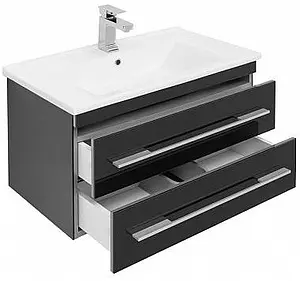 Тумба-умывальник подвесная Aquanet Верона N 75 чёрный 00186291+00182319, 4