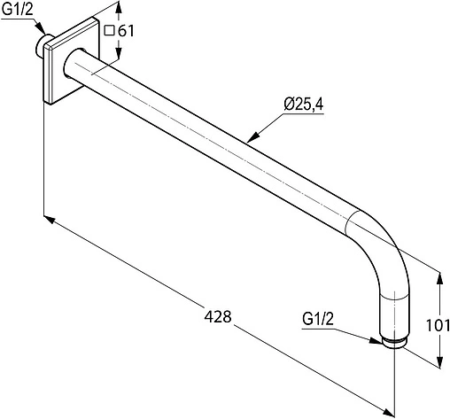 Держатель верхнего душа на стену Kludi A-QA хром 6653405-00