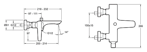 Смеситель для ванны Jacob Delafon Aleo+ хром E72319-CP