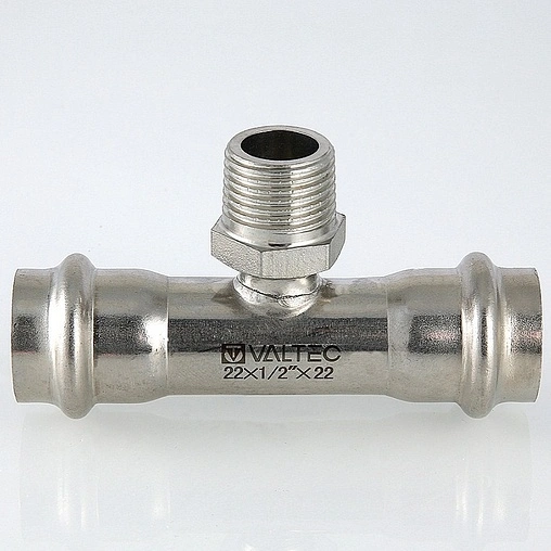 Тройник пресс переходной 28мм x ¾&quot;н x 28мм Valtec VT.INOX-PRESS VTi.933.I.280528