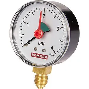 Манометр радиальный Rommer 63 мм 4 бар ¼&quot; RIM-0008-630408, 3