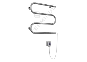 Полотенцесушитель электрический М-образный Terminus Электро 25 ПСЭ М 500х500 полированная сталь 4620768883910, 2