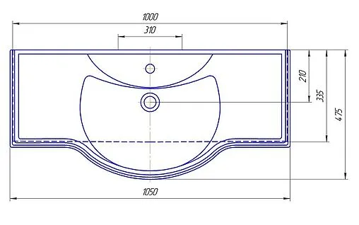Тумба-умывальник напольная Домино Rich 105 белое дерево DR6004T+4640021060926