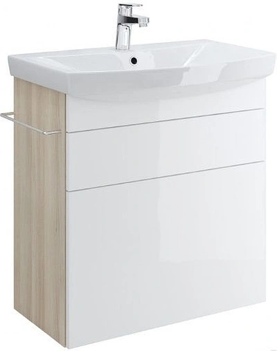 Тумба-умывальник Cersanit Smart 70 белый/ясень B-SU-SMA-CA70/Wh+S-UM-CAR70/1-w