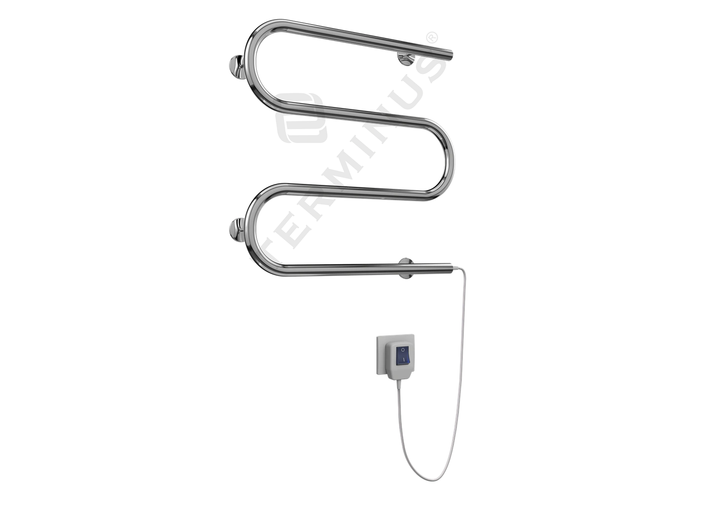 Полотенцесушитель электрический М-образный Terminus Электро 25 ПСЭ М 500х500 полированная сталь 4620768883910