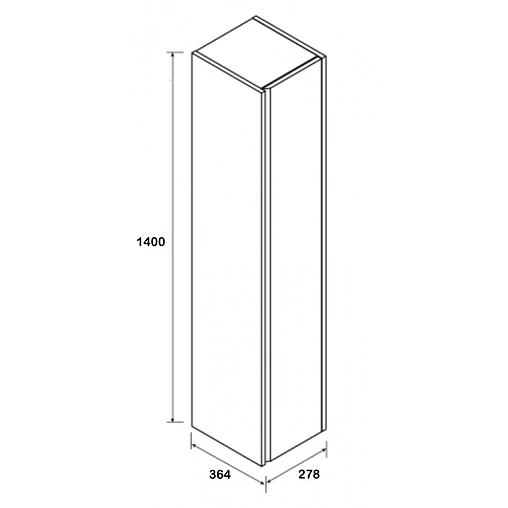 Шкаф-пенал подвесной Roca UP 36 L белый ZRU9303013