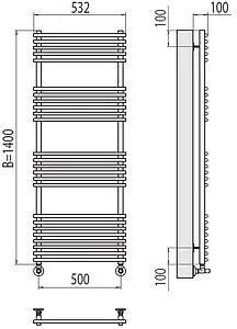 Полотенцесушитель водяной лесенка Terminus Ватра П25 500х1400 полированная сталь 4670078530578, 2