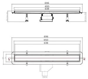 Лоток душевой Set 650мм h=52мм 0.8л/сек Pestan Betto Line 650 13702510 Лоток душевой Set 650мм h=52мм 0.8л/сек Pestan Betto Line 650 13702510, 5
