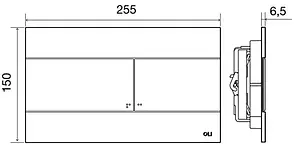 Клавиша смыва для унитаза OLI Slim Oliveira 659046 хром матовый Клавиша смыва для унитаза OLI Slim Oliveira 659046 хром матовый, 2
