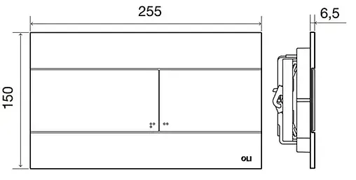 Клавиша смыва для унитаза OLI Slim Oliveira 659046 хром матовый Клавиша смыва для унитаза OLI Slim Oliveira 659046 хром матовый