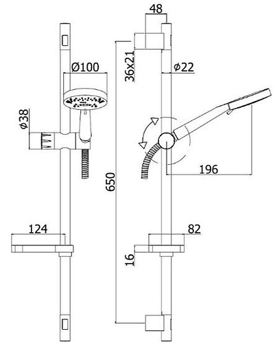 Комплект для ванны 3 в 1 Paffoni Red хром 00255124