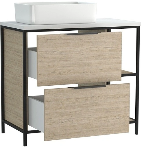 Тумба под умывальник напольная Cersanit Bosquet 80 дуб 63012