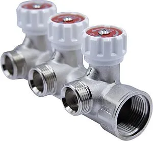 Коллектор регулирующий проходной 3 отвода 1"в/н x ¾"ек Valtec VTc.570.NE.0603 Коллектор регулирующий проходной 3 отвода 1"в/н x ¾"ек Valtec VTc.570.NE.0603, 1