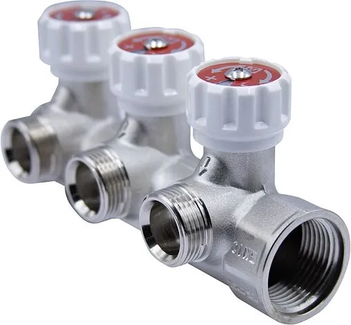 Коллектор регулирующий проходной 3 отвода 1&quot;в/н x ¾&quot;ек Valtec VTc.570.NE.0603