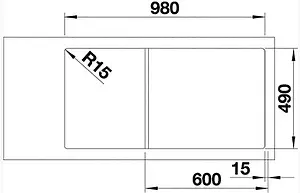 Мойка кухонная Blanco Axia III 6 S 100 R (доска ясень) серый беж 523469, 4