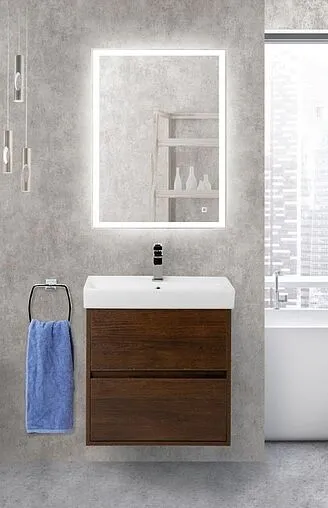 Тумба-умывальник подвесная BelBagno NEON 50 Rovere Scuro NEON-500-2C-SO-RS+19050