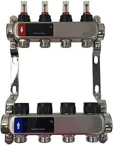 Группа коллекторная с расходомерами 12 отводов 1&quot;в/в x ¾&quot;ек WAAG WG.589.0612, 1