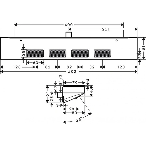 Плечевой душ с полкой Hansgrohe Rainfinity 500 1jet хром 26243000