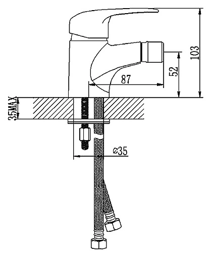 Смеситель для биде Lemark Pramen хром LM3308C Смеситель для биде Lemark Pramen хром LM3308C