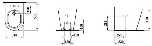 Биде напольное Laufen Kartell белый 8.3233.1.000.302.1