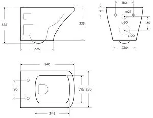 Унитаз подвесной безободковый BelBagno Sela черный матовый BB3201CHR-MB, 2