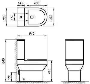 Унитаз-компакт безободковый BelBagno Norma белый BB339CPR+BB339T Унитаз-компакт безободковый BelBagno Norma белый BB339CPR+BB339T, 2