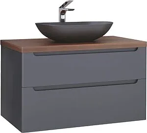 Тумба под умывальник подвесная Jorno Wood 100 серый wood.01.100/P/GR Тумба под умывальник подвесная Jorno Wood 100 серый wood.01.100/P/GR, 1