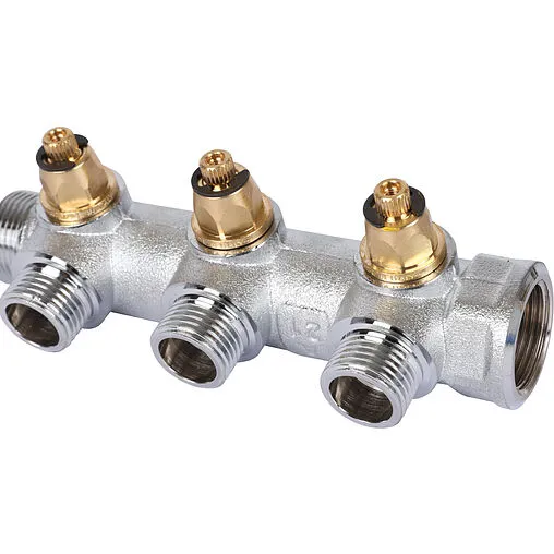 Коллектор регулирующий проходной 3 отвода ¾&quot;в/н x ½&quot;н Stout SMB-6849-341203