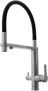 Смеситель для кухни с подключением к фильтру Swedbe Selene Plus нержавеющая сталь/чёрный 8440К, 4